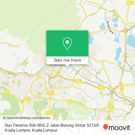 Sun Ceramic Sdn Bhd, 2 Jalan Burung Sintar 52100 Kuala Lumpur map