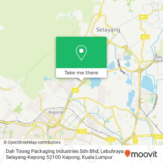 Dah Toong Packaging Industries Sdn Bhd, Lebuhraya Selayang-Kepong 52100 Kepong map