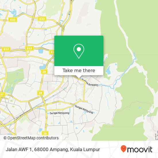 Peta Jalan AWF 1, 68000 Ampang