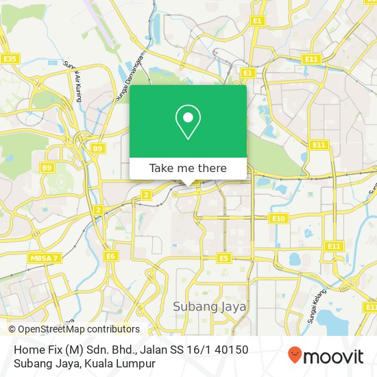 Home Fix (M) Sdn. Bhd., Jalan SS 16 / 1 40150 Subang Jaya map