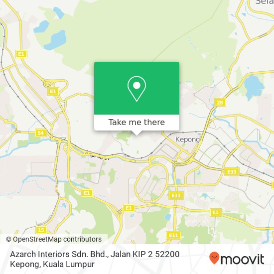 Azarch Interiors Sdn. Bhd., Jalan KIP 2 52200 Kepong map