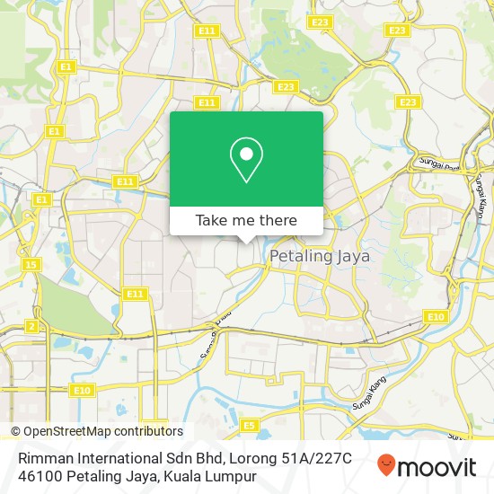 Rimman International Sdn Bhd, Lorong 51A / 227C 46100 Petaling Jaya map