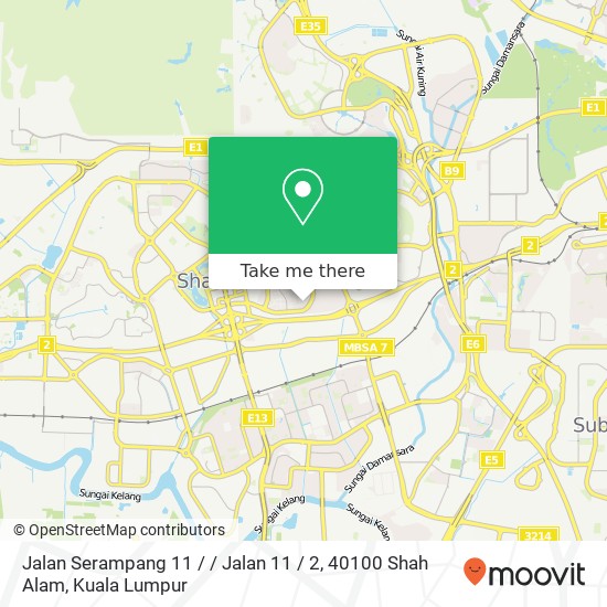 Jalan Serampang 11 / / Jalan 11 / 2, 40100 Shah Alam map