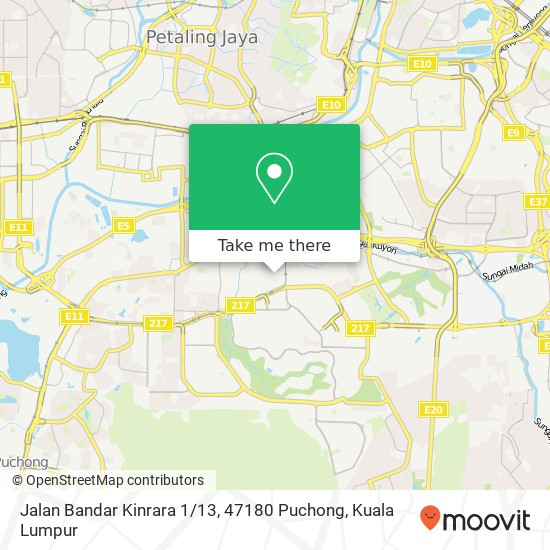 Peta Jalan Bandar Kinrara 1 / 13, 47180 Puchong