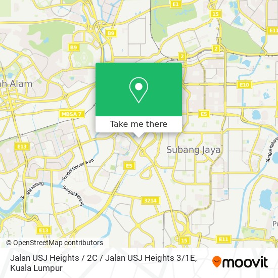 Peta Jalan USJ Heights / 2C / Jalan USJ Heights 3 / 1E