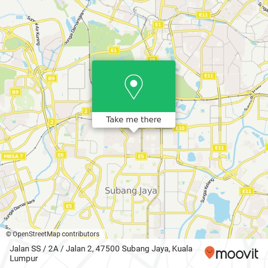 Peta Jalan SS / 2A / Jalan 2, 47500 Subang Jaya