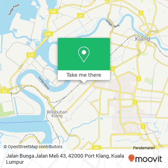 Jalan Bunga Jalan Meli 43, 42000 Port Klang map