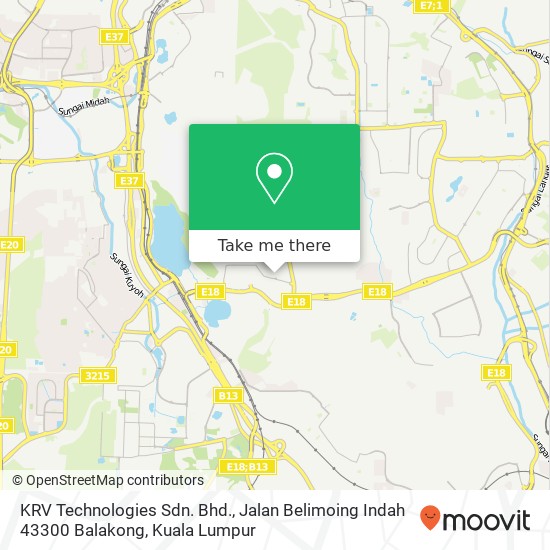 Peta KRV Technologies Sdn. Bhd., Jalan Belimoing Indah 43300 Balakong