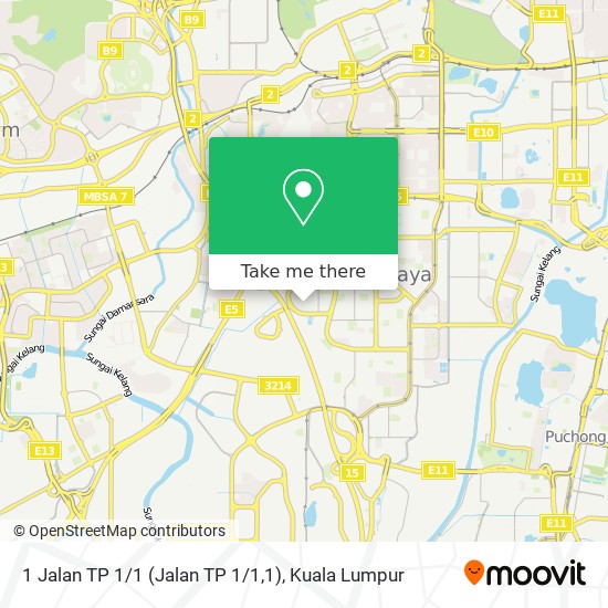 1 Jalan TP 1 / 1 map