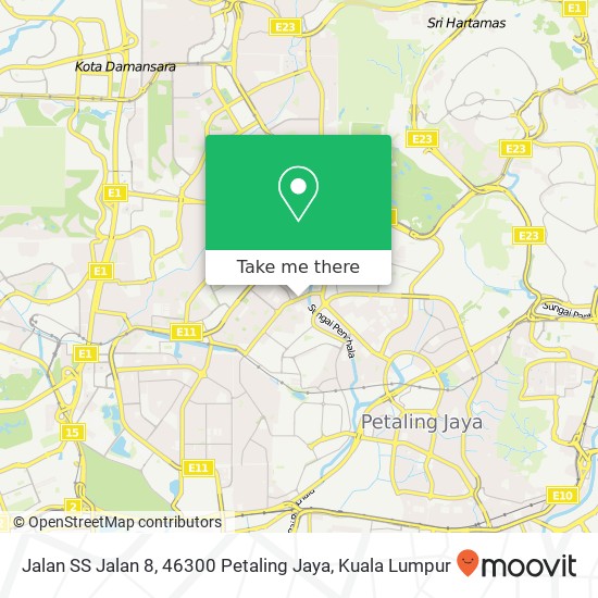 Peta Jalan SS Jalan 8, 46300 Petaling Jaya