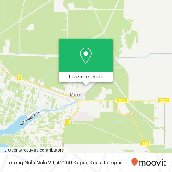 Peta Lorong Nala Nala 20, 42200 Kapar