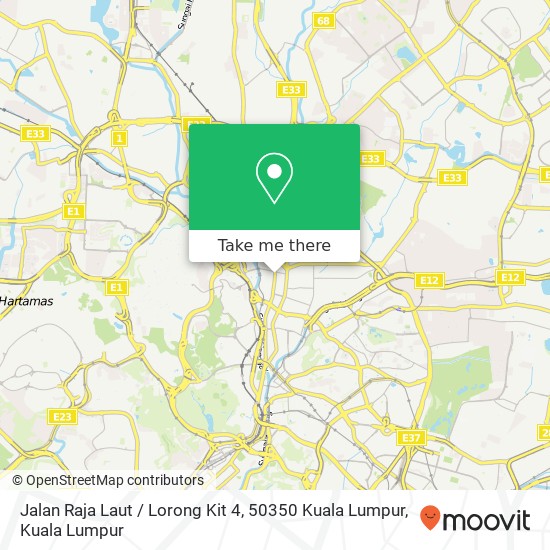 Peta Jalan Raja Laut / Lorong Kit 4, 50350 Kuala Lumpur