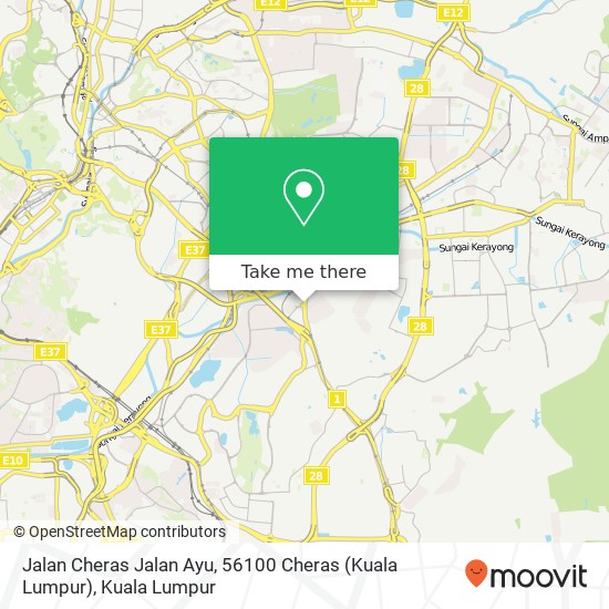 Peta Jalan Cheras Jalan Ayu, 56100 Cheras (Kuala Lumpur)