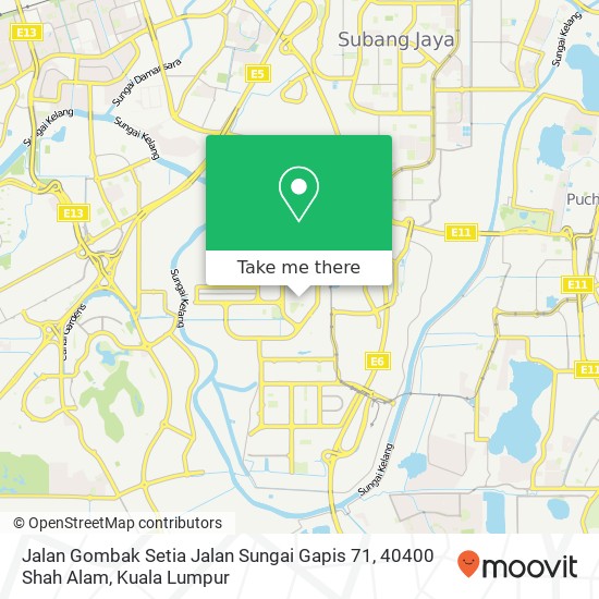 Peta Jalan Gombak Setia Jalan Sungai Gapis 71, 40400 Shah Alam