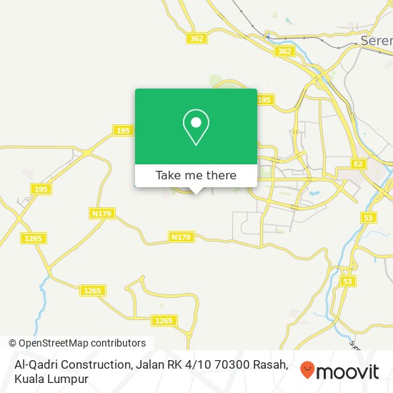 Al-Qadri Construction, Jalan RK 4 / 10 70300 Rasah map