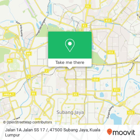 Peta Jalan 1A Jalan SS 17 /, 47500 Subang Jaya