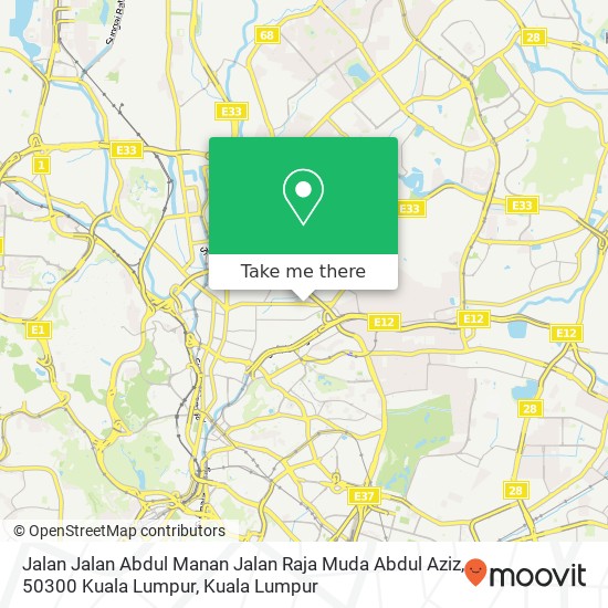 Peta Jalan Jalan Abdul Manan Jalan Raja Muda Abdul Aziz, 50300 Kuala Lumpur