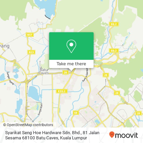 Peta Syarikat Seng Hoe Hardware Sdn. Bhd., 81 Jalan Sesama 68100 Batu Caves