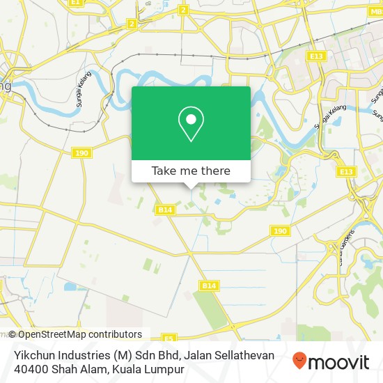 Yikchun Industries (M) Sdn Bhd, Jalan Sellathevan 40400 Shah Alam map