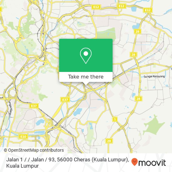 Peta Jalan 1 / / Jalan / 93, 56000 Cheras (Kuala Lumpur)