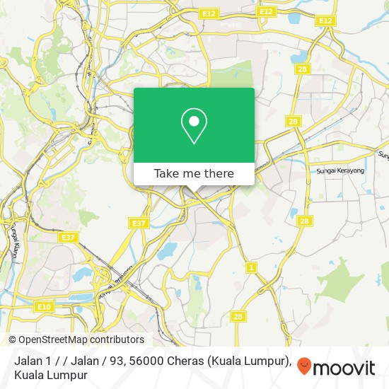 Peta Jalan 1 / / Jalan / 93, 56000 Cheras (Kuala Lumpur)