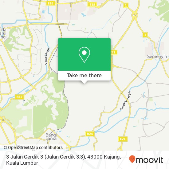 3 Jalan Cerdik 3 (Jalan Cerdik 3,3), 43000 Kajang map