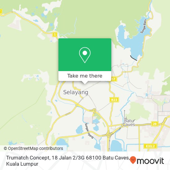 Peta Trumatch Concept, 18 Jalan 2 / 3G 68100 Batu Caves