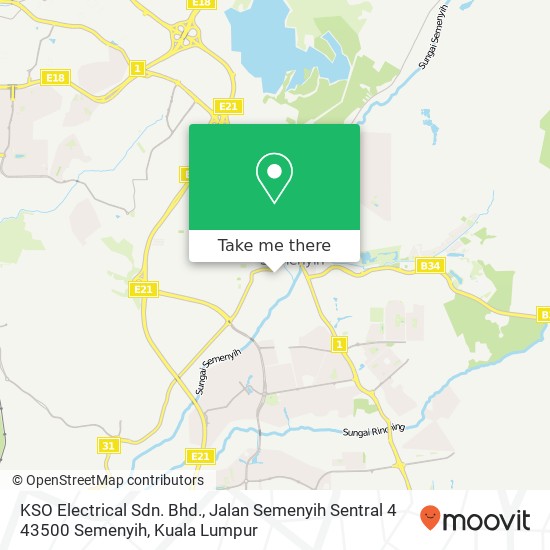 Peta KSO Electrical Sdn. Bhd., Jalan Semenyih Sentral 4 43500 Semenyih