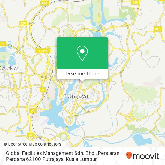 Global Facilities Management Sdn. Bhd., Persiaran Perdana 62100 Putrajaya map