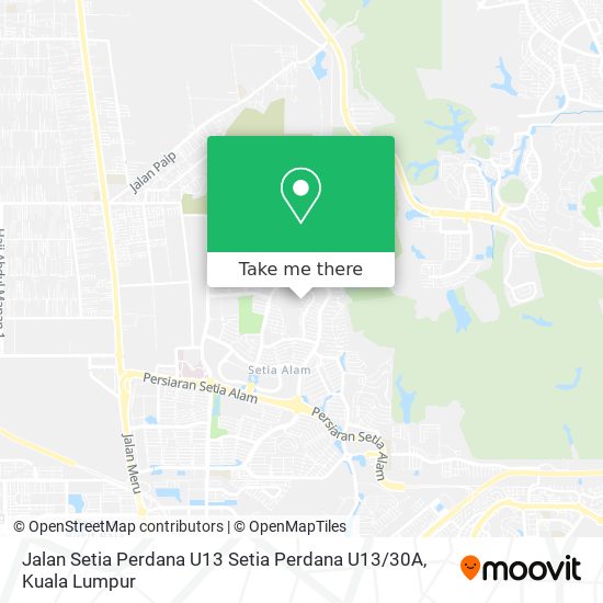 Peta Jalan Setia Perdana U13 Setia Perdana U13 / 30A