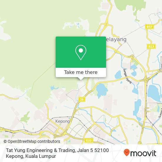 Peta Tat Yung Engineering & Trading, Jalan 5 52100 Kepong