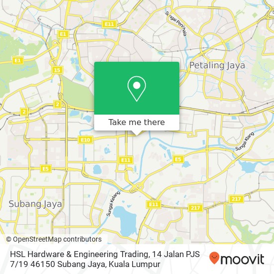 HSL Hardware & Engineering Trading, 14 Jalan PJS 7 / 19 46150 Subang Jaya map