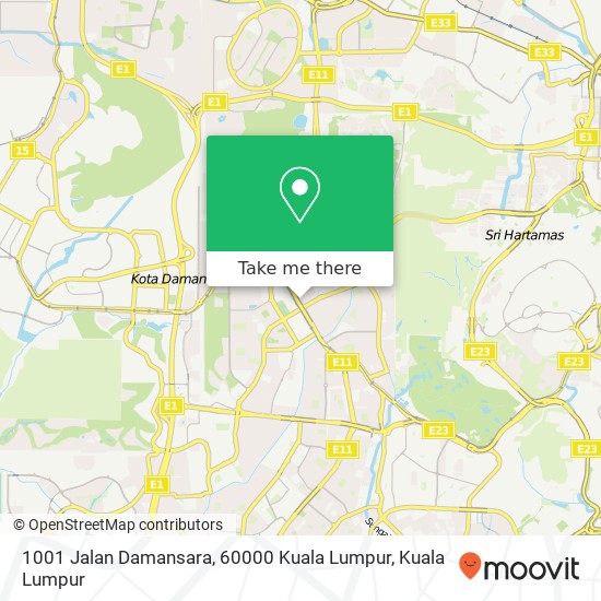 1001 Jalan Damansara, 60000 Kuala Lumpur map