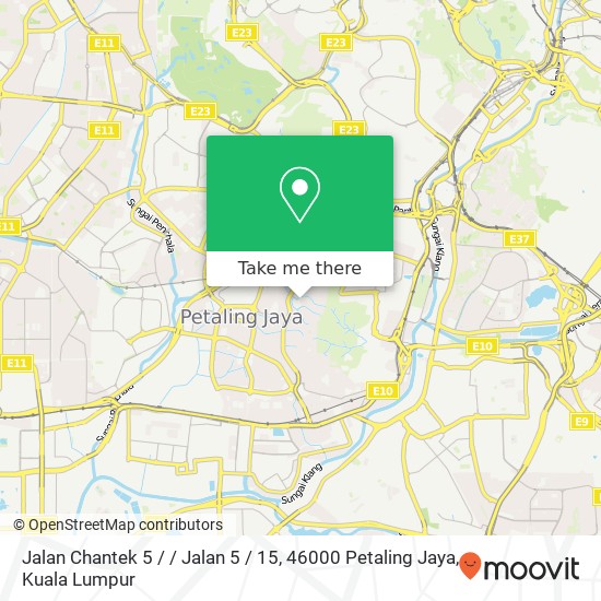 Peta Jalan Chantek 5 / / Jalan 5 / 15, 46000 Petaling Jaya