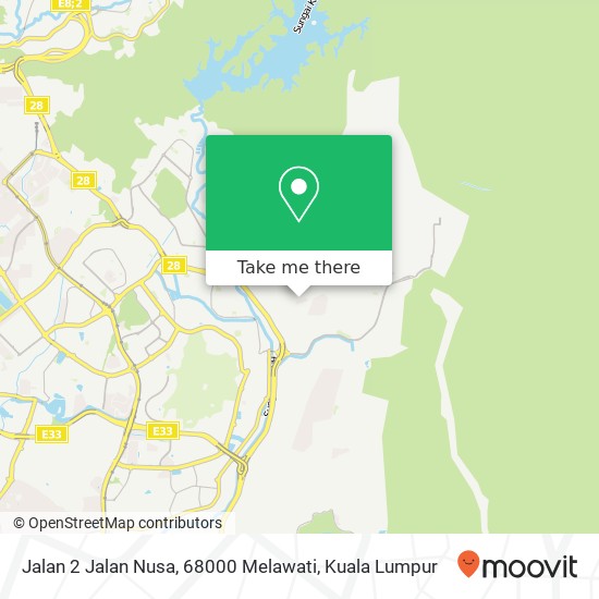 Peta Jalan 2 Jalan Nusa, 68000 Melawati