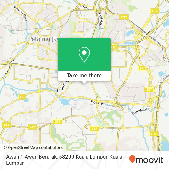 Peta Awan 1 Awan Berarak, 58200 Kuala Lumpur