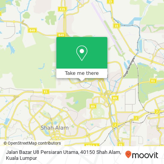 Peta Jalan Bazar U8 Persiaran Utama, 40150 Shah Alam