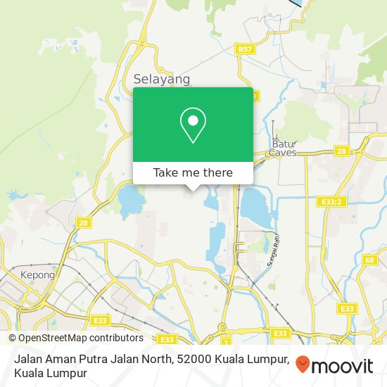 Peta Jalan Aman Putra Jalan North, 52000 Kuala Lumpur