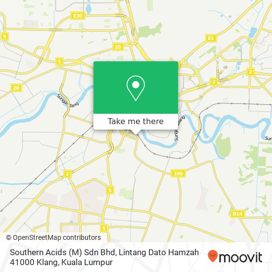 Peta Southern Acids (M) Sdn Bhd, Lintang Dato Hamzah 41000 Klang