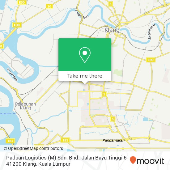 Paduan Logistics (M) Sdn. Bhd., Jalan Bayu Tinggi 6 41200 Klang map