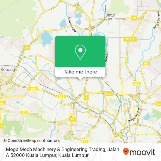 Mega Mech Machinery & Engineering Trading, Jalan A 52000 Kuala Lumpur map