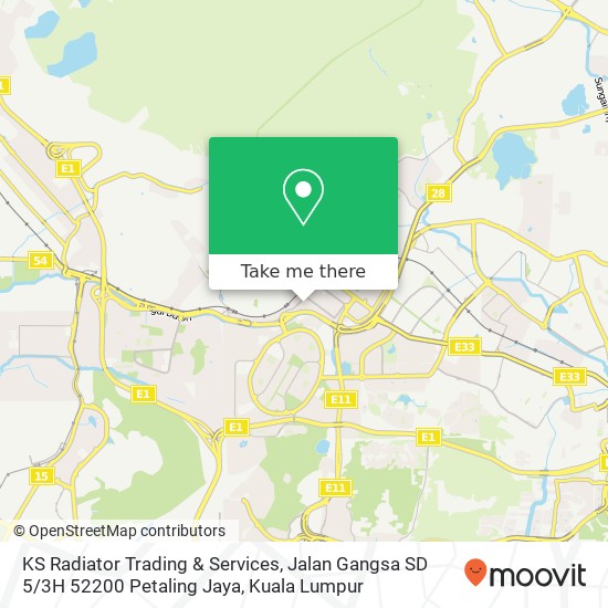 KS Radiator Trading & Services, Jalan Gangsa SD 5 / 3H 52200 Petaling Jaya map