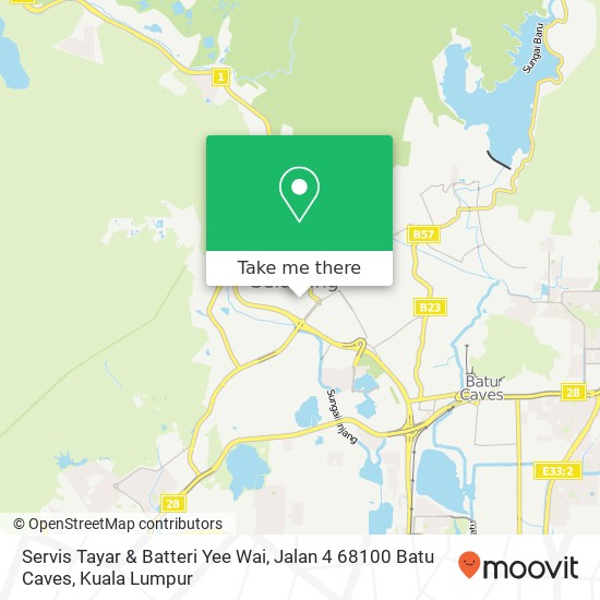 Peta Servis Tayar & Batteri Yee Wai, Jalan 4 68100 Batu Caves