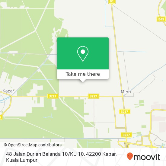 Peta 48 Jalan Durian Belanda 10 / KU 10, 42200 Kapar