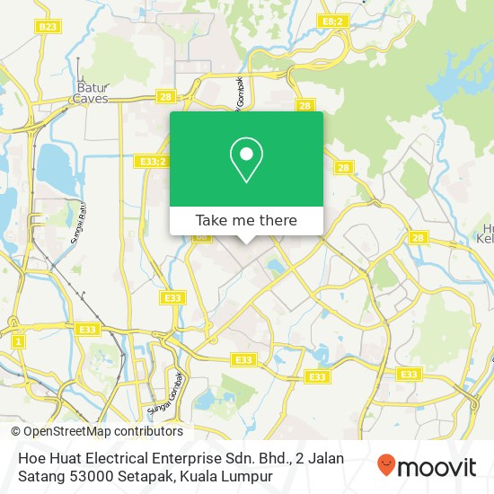 Hoe Huat Electrical Enterprise Sdn. Bhd., 2 Jalan Satang 53000 Setapak map