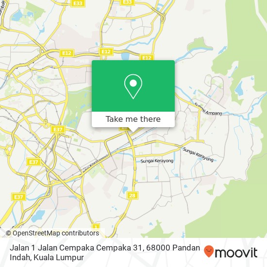 Peta Jalan 1 Jalan Cempaka Cempaka 31, 68000 Pandan Indah