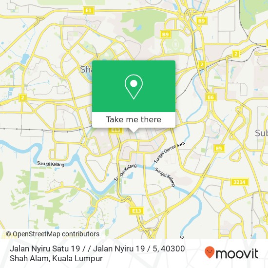 Peta Jalan Nyiru Satu 19 / / Jalan Nyiru 19 / 5, 40300 Shah Alam
