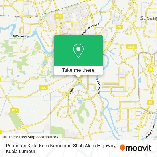 Peta Persiaran Kota Kem Kemuning-Shah Alam Highway
