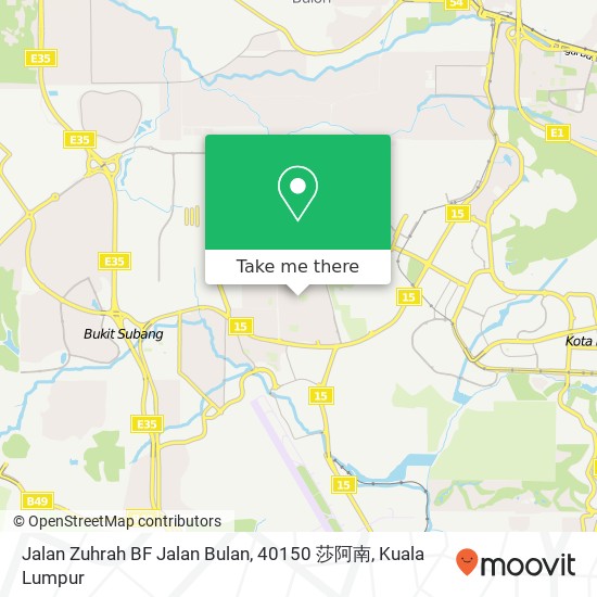 Jalan Zuhrah BF Jalan Bulan, 40150 莎阿南 map