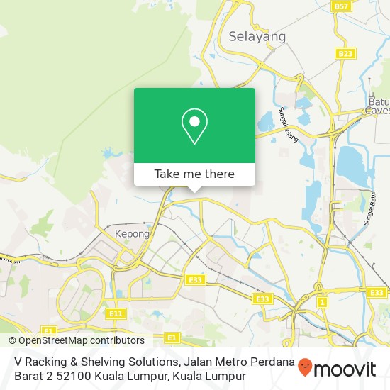 Peta V Racking & Shelving Solutions, Jalan Metro Perdana Barat 2 52100 Kuala Lumpur